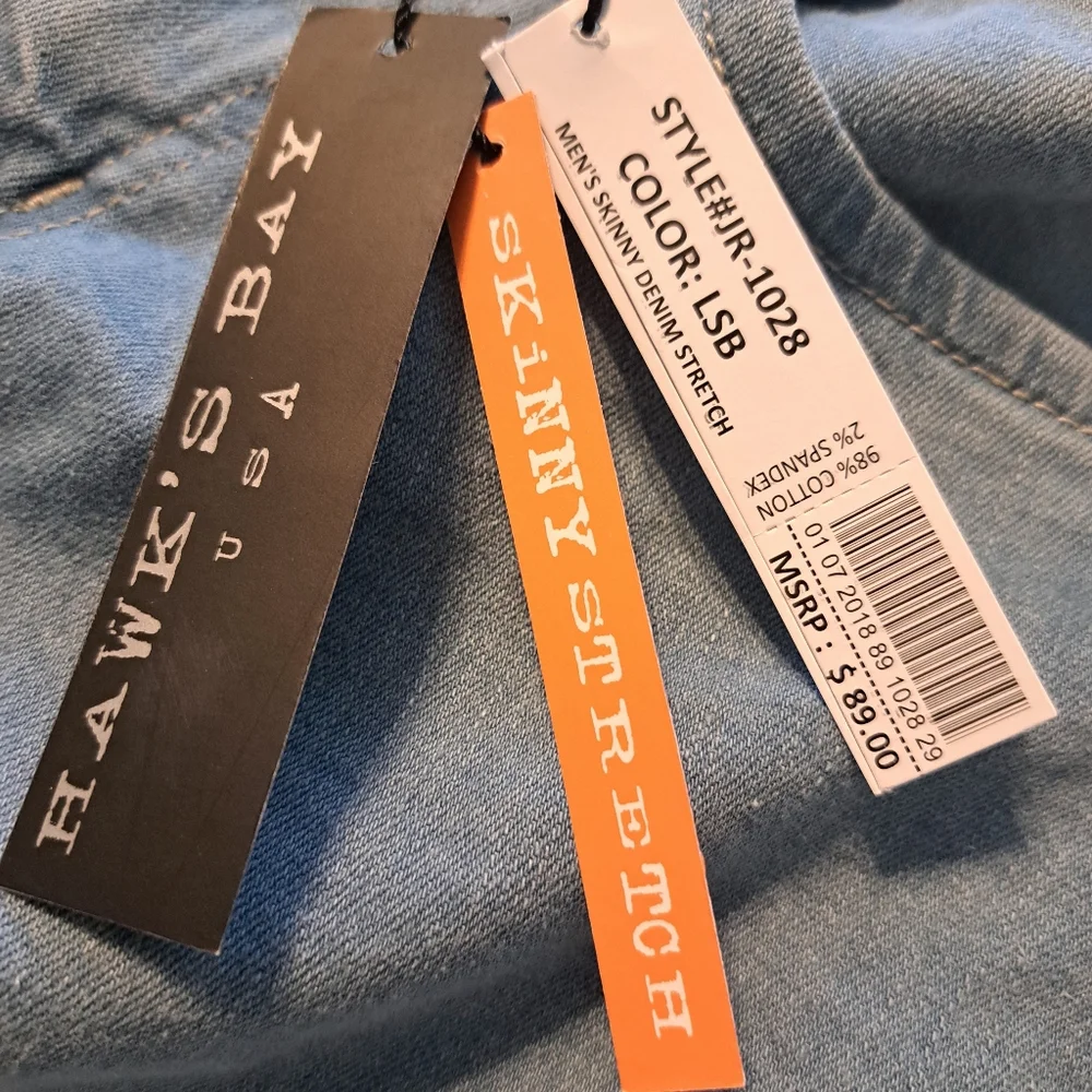 Mens Hawk's Bay Skinny Stretch Jeans Size 28